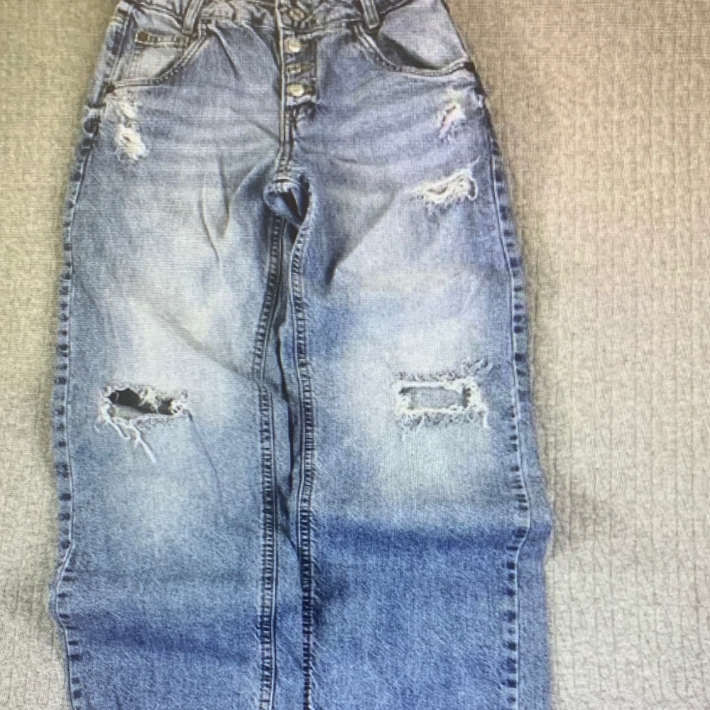 Zara Light Blue Distressed Boyfriend Jeans